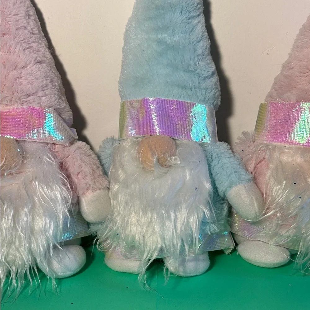 Set of Three Pastel Gnome Plushies